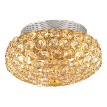 Ideal Lux - LED Křišťálové stropní svítidlo KING 3xG9/3W/230V pr. 25,5 cm zlatá
