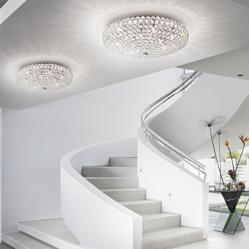 Ideal Lux - LED Křišťálové stropní svítidlo KING 9xG9/3W/230V pr. 53,5 cm lesklý chrom