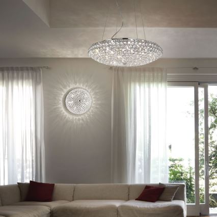 Ideal Lux - LED Křišťálové stropní svítidlo KING 9xG9/3W/230V pr. 53,5 cm lesklý chrom