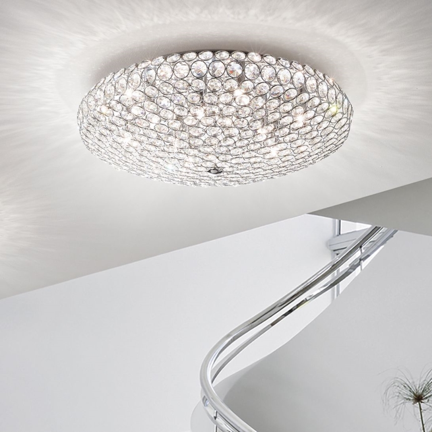 Ideal Lux - LED Křišťálové stropní svítidlo KING 9xG9/3W/230V pr. 53,5 cm lesklý chrom