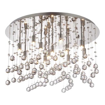 Ideal Lux - LED Křišťálové stropní svítidlo MOONLIGHT 12xG9/3W/230V pr. 60 cm lesklý chrom
