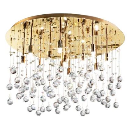 Ideal Lux - LED Křišťálové stropní svítidlo MOONLIGHT 15xG9/3W/230V pr. 80 cm zlatá