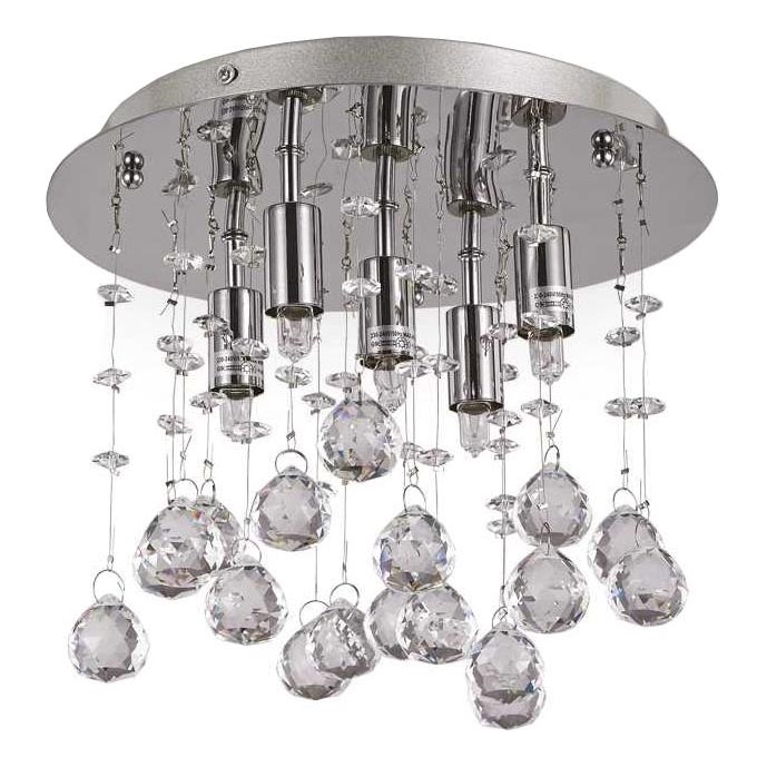Ideal Lux - LED Křišťálové stropní svítidlo MOONLIGHT 5xG9/3W/230V pr. 26 cm lesklý chrom