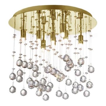 Ideal Lux - LED Křišťálové stropní svítidlo MOONLIGHT 8xG9/3W/230V pr. 40 cm zlatá