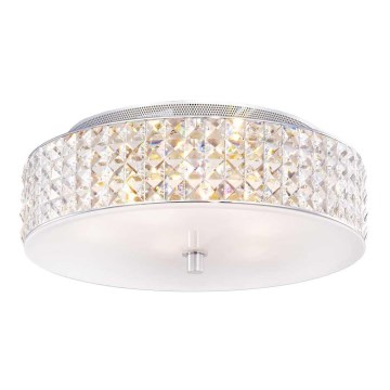 Ideal Lux - LED Křišťálové stropní svítidlo ROMA 6xG9/3W/230V pr. 40 cm lesklý chrom