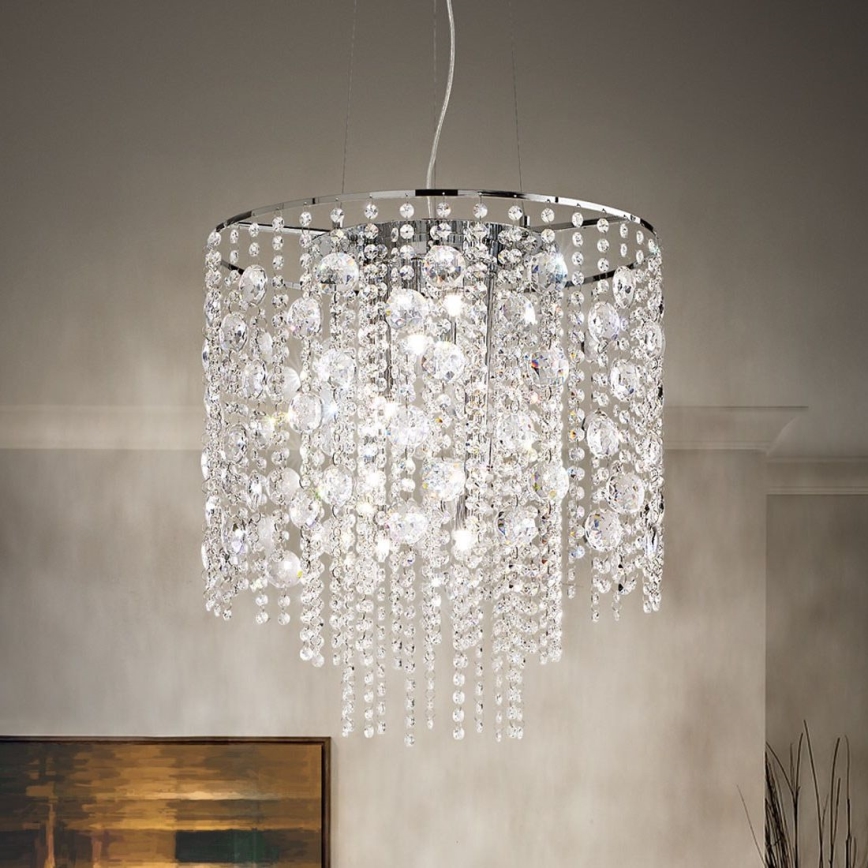 Ideal Lux - LED Křišťálový lustr na lanku EVASIONE 10xG9/3W/230V pr. 51 cm lesklý chrom