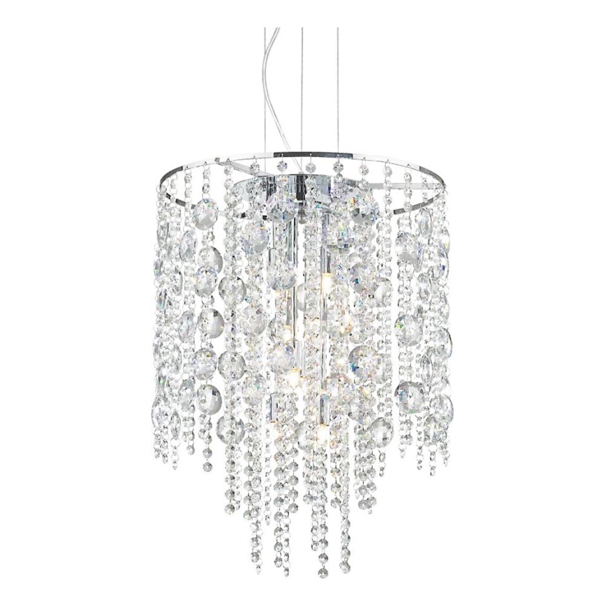 Ideal Lux - LED Křišťálový lustr na lanku EVASIONE 8xG9/3W/230V pr. 41 cm lesklý chrom