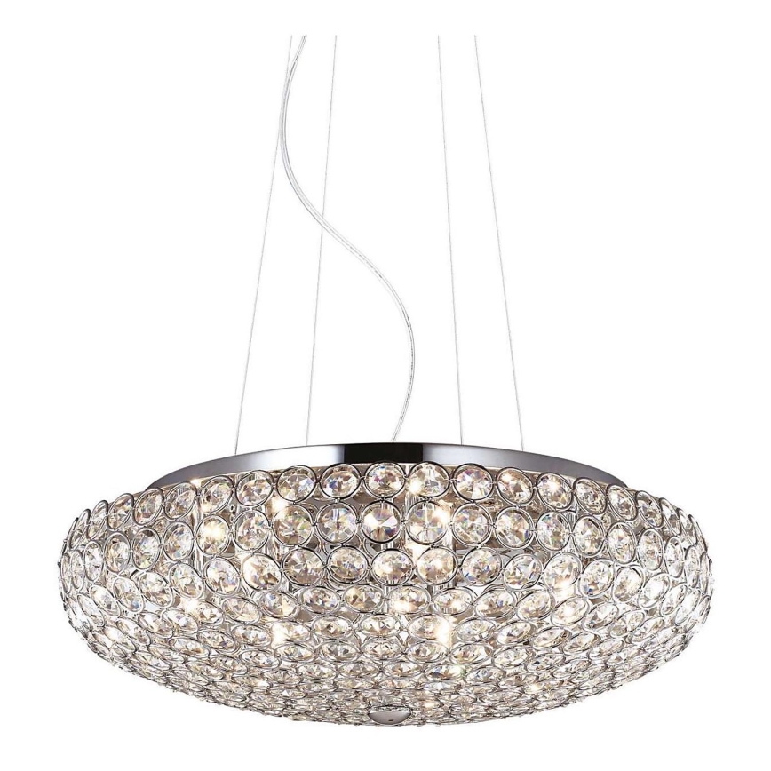 Ideal Lux - LED Křišťálový lustr na lanku KING 7xG9/3W/230V pr. 46 cm lesklý chrom