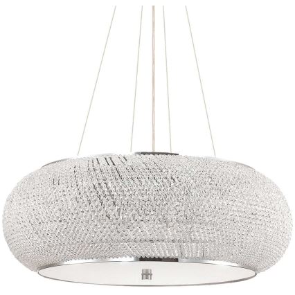 Ideal Lux - LED Křišťálový lustr na lanku PASHA 14xE14/40W/230V pr. 65 cm lesklý chrom