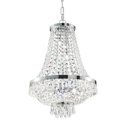 Ideal Lux - LED Křišťálový lustr na řetězu CAESAR 12xG9/3W/230V pr. 55 cm lesklý chrom