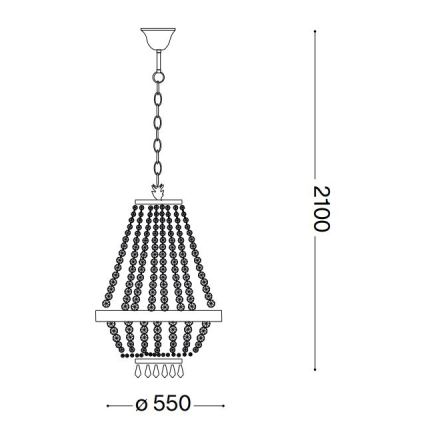 Ideal Lux - LED Křišťálový lustr na řetězu CAESAR 12xG9/3W/230V pr. 55 cm lesklý chrom