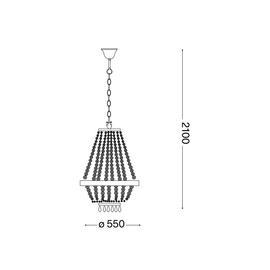 Ideal Lux - LED Křišťálový lustr na řetězu CAESAR 12xG9/3W/230V pr. 55 cm lesklý chrom
