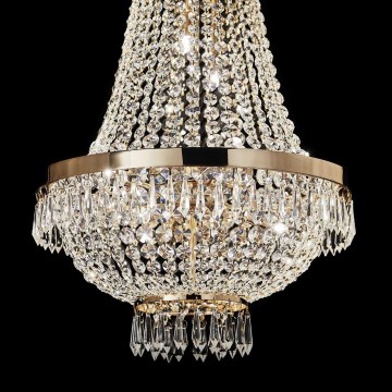 Ideal Lux - LED Křišťálový lustr na řetězu CAESAR 12xG9/3W/230V pr. 55 cm zlatá