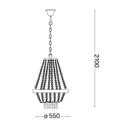 Ideal Lux - LED Křišťálový lustr na řetězu CAESAR 12xG9/3W/230V pr. 55 cm zlatá