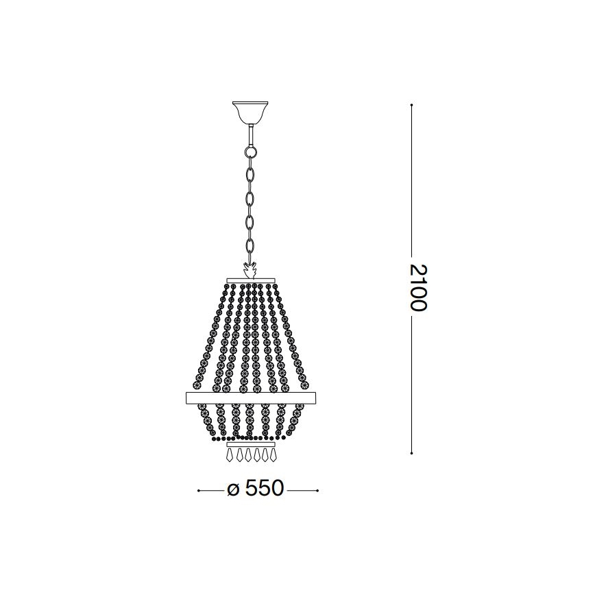 Ideal Lux - LED Křišťálový lustr na řetězu CAESAR 12xG9/3W/230V pr. 55 cm zlatá