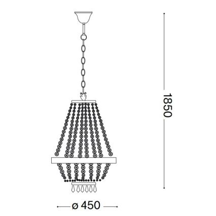 Ideal Lux - LED Křišťálový lustr na řetězu CAESAR 9xG9/3W/230V pr. 45 cm zlatá