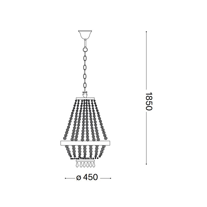 Ideal Lux - LED Křišťálový lustr na řetězu CAESAR 9xG9/3W/230V pr. 45 cm zlatá