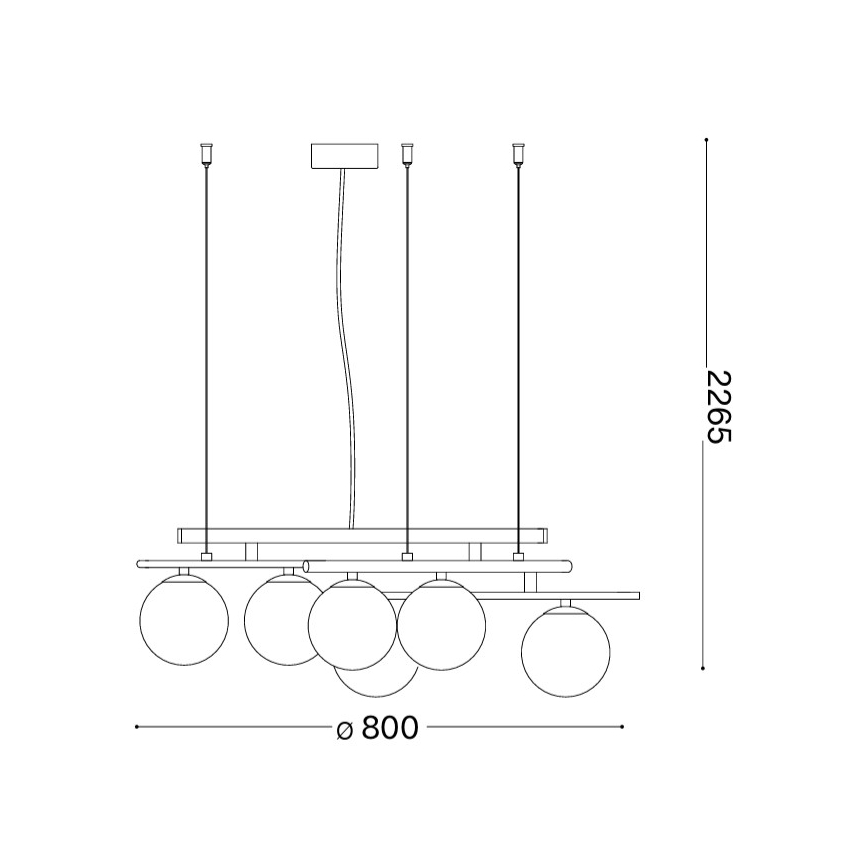 Ideal Lux - LED Lustr na lanku ATLAS 6xG9/3W/230V černá