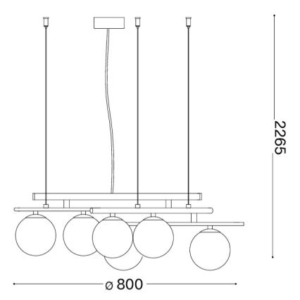 Ideal Lux - LED Lustr na lanku ATLAS 6xG9/3W/230V zlatá