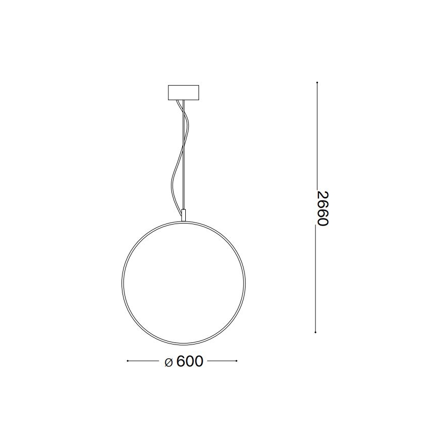 Ideal Lux - LED Lustr na lanku CIRCUS LED/33W/230V pr. 60 cm CRI 90 černá