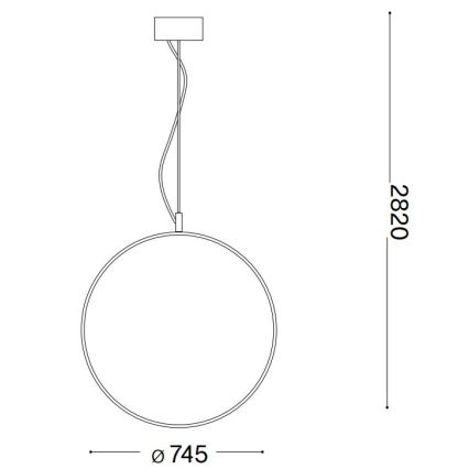 Ideal Lux - LED Lustr na lanku CIRCUS LED/36W/230V pr. 74,5 cm CRI 90 černá