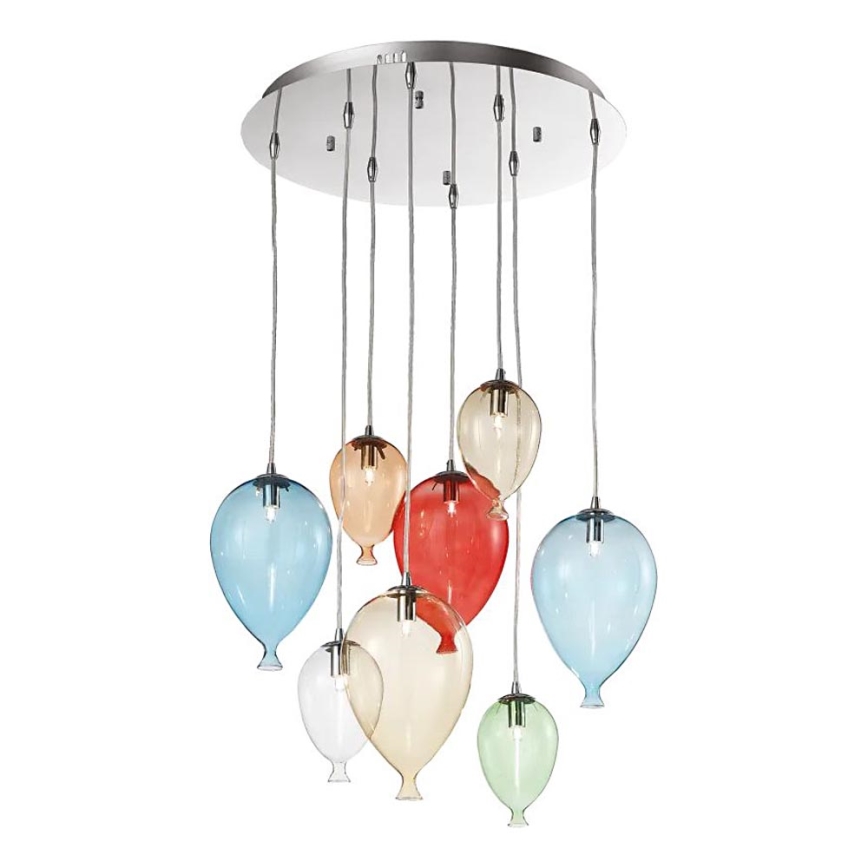 Ideal Lux - LED Lustr na lanku CLOWN 8xG9/3W/230V pr. 50 cm pestrobarevná