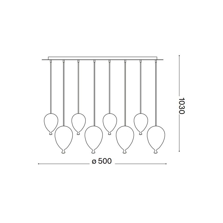 Ideal Lux - LED Lustr na lanku CLOWN 8xG9/3W/230V pr. 50 cm pestrobarevná