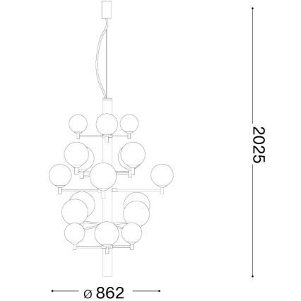 Ideal Lux - LED Lustr na lanku COPERNICO 20xG9/3W/230V pr. 86 cm černá