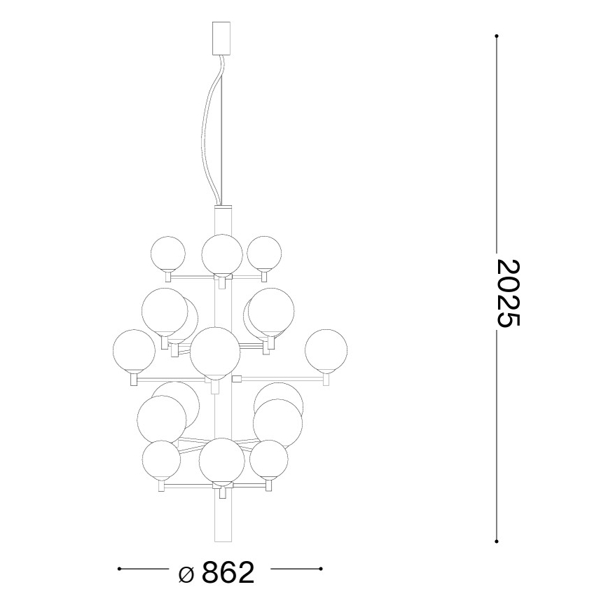 Ideal Lux - LED Lustr na lanku COPERNICO 20xG9/3W/230V pr. 86 cm černá