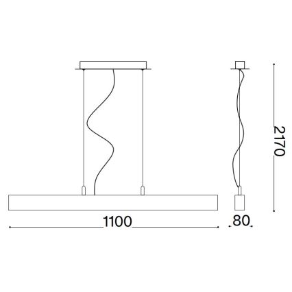 Ideal Lux - LED Lustr na lanku CRAFT LED/32W/230V CRI 90 buk