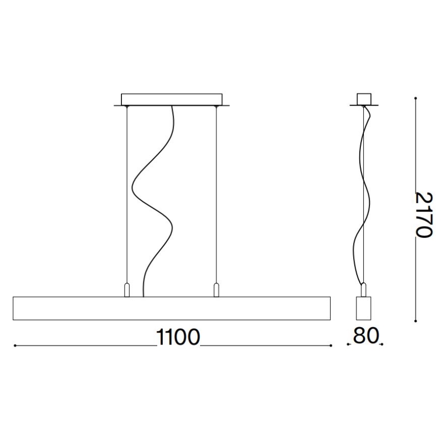 Ideal Lux - LED Lustr na lanku CRAFT LED/32W/230V CRI 90 buk