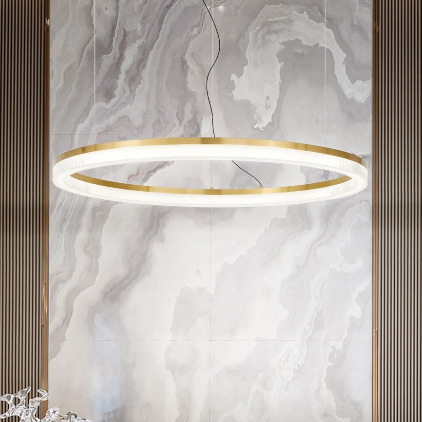 Ideal Lux - LED Lustr na lanku CROWN LED/42W/230V 3000K pr. 80 cm CRI 90 mosaz