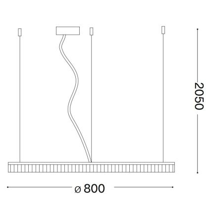 Ideal Lux - LED Lustr na lanku CROWN LED/42W/230V 3000K pr. 80 cm CRI 90 mosaz