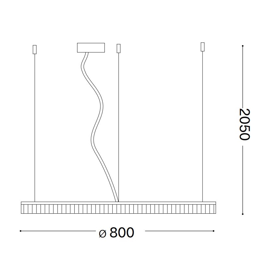 Ideal Lux - LED Lustr na lanku CROWN LED/42W/230V 3000K pr. 80 cm CRI 90 mosaz