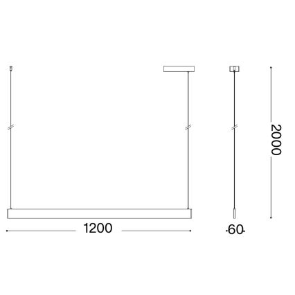 Ideal Lux - LED Lustr na lanku DESK ACCENT LED/36W/230V CRI 90 120 cm bílá