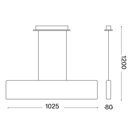 Ideal Lux - LED Lustr na lanku DESK LED/32W/230V 102,5 cm CRI 90 bílá