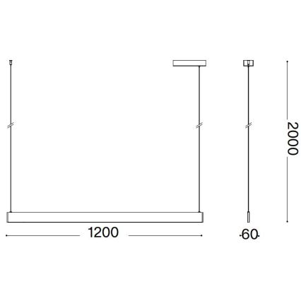Ideal Lux - LED Lustr na lanku DESK LED/36W/230V 120 cm CRI 90 bílá