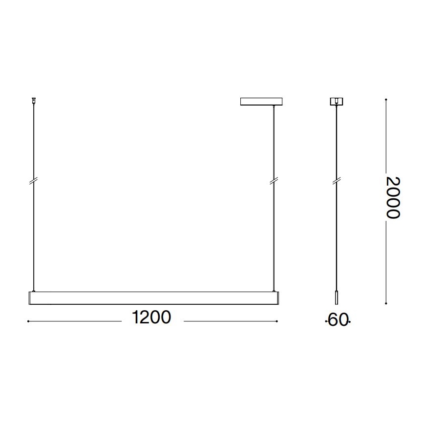 Ideal Lux - LED Lustr na lanku DESK LED/36W/230V 120 cm CRI 90 bílá