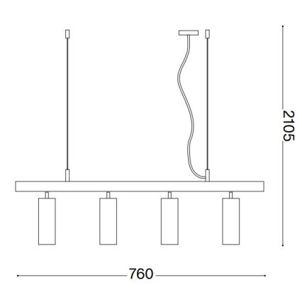 Ideal Lux - LED Lustr na lanku DYNAMITE 4xGU10/7W/230V CRI 90 bílá