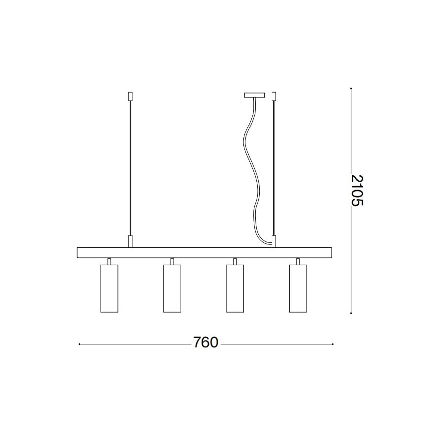 Ideal Lux - LED Lustr na lanku DYNAMITE 4xGU10/7W/230V CRI 90 černá