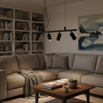 Ideal Lux - LED Lustr na lanku DYNAMITE 4xGU10/7W/230V CRI 90 černá