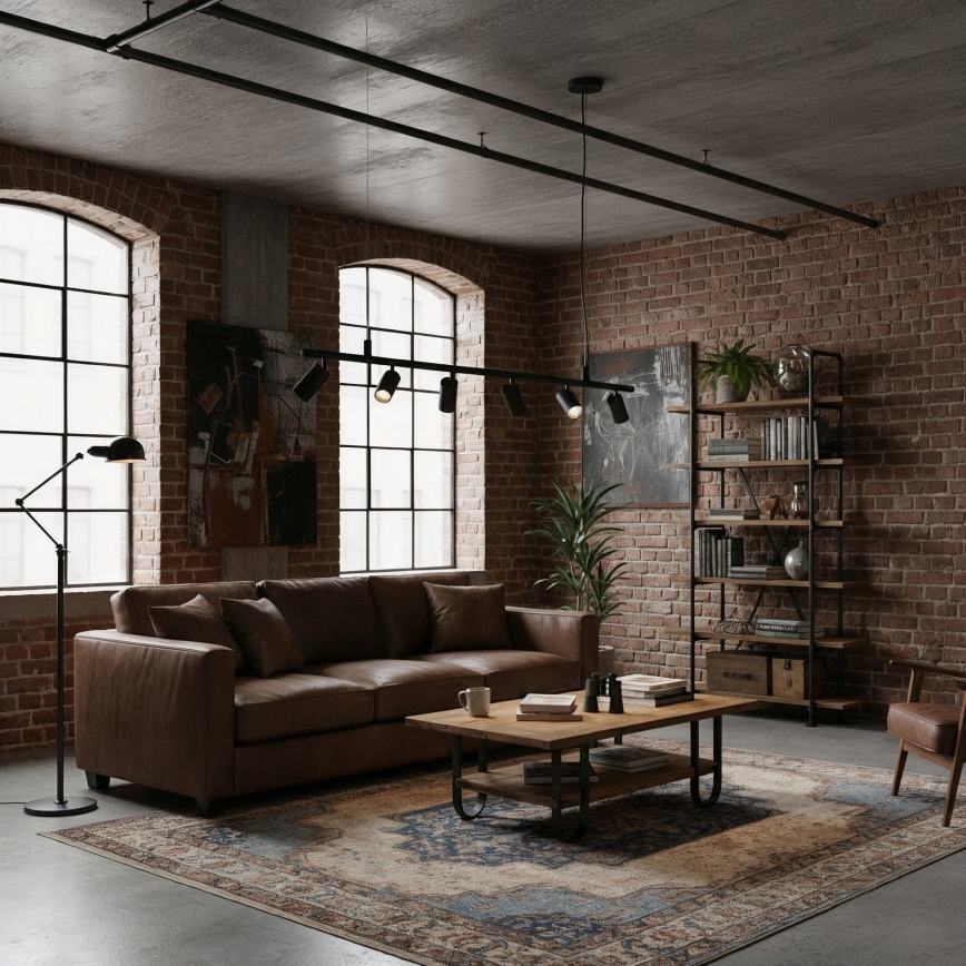 Ideal Lux - LED Lustr na lanku DYNAMITE 6xGU10/7W/230V CRI 90 černá