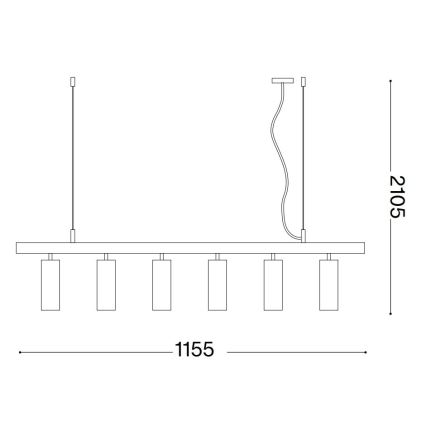 Ideal Lux - LED Lustr na lanku DYNAMITE 6xGU10/7W/230V CRI 90 bílá