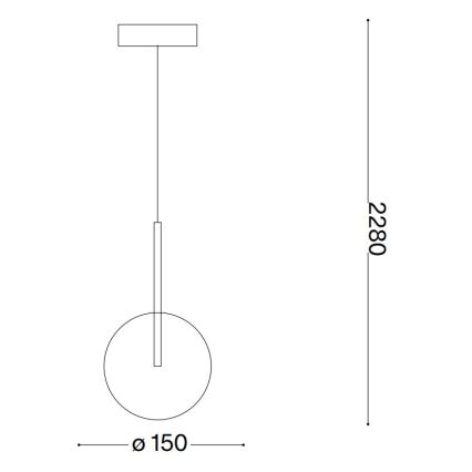 Ideal Lux - LED Lustr na lanku EQUINOXE 1xG4/2W/230V pr. 15 cm mosaz/čirá
