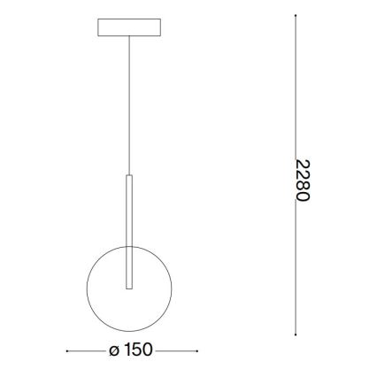 Ideal Lux - LED Lustr na lanku EQUINOXE 1xG4/2W/230V pr. 15 cm mosaz/čirá