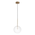 Ideal Lux - LED Lustr na lanku EQUINOXE 1xG4/2W/230V pr. 20 cm mosaz/čirá
