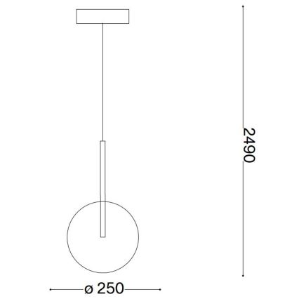 Ideal Lux - LED Lustr na lanku EQUINOXE 1xG4/2W/230V pr. 25 cm mosaz/kouřová