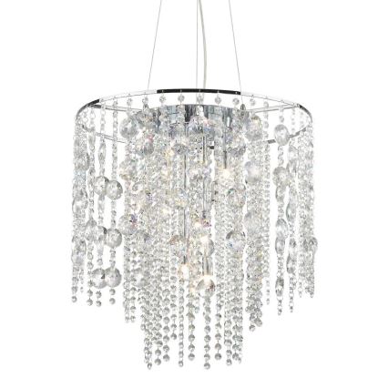 Ideal Lux - LED Křišťálový lustr na lanku EVASIONE 10xG9/3W/230V pr. 51 cm lesklý chrom
