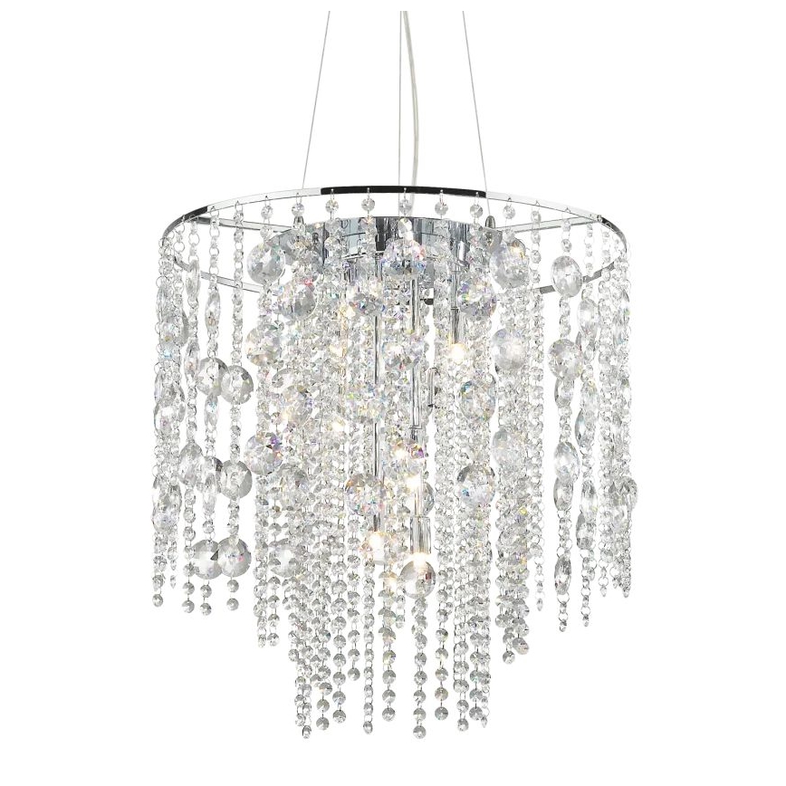 Ideal Lux - LED Křišťálový lustr na lanku EVASIONE 10xG9/3W/230V pr. 51 cm lesklý chrom