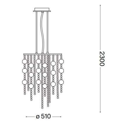 Ideal Lux - LED Křišťálový lustr na lanku EVASIONE 10xG9/3W/230V pr. 51 cm lesklý chrom